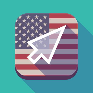 Uzun gölge ABD app düğmesini bir imleç ile