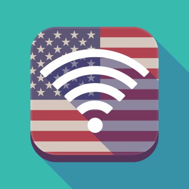 Uzun gölge ABD app düğmesini bir radyo sinyali işareti ile