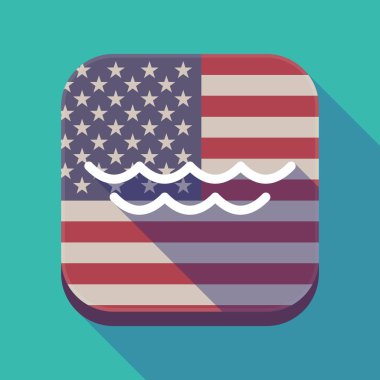 Uzun gölge ABD app düğmesi ile su Burcu