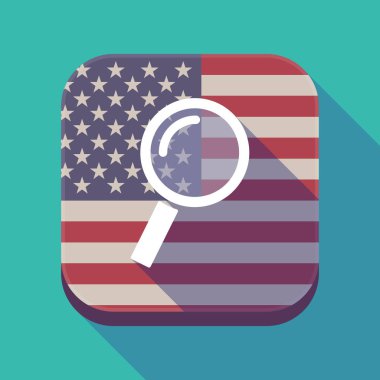 Uzun gölge ABD app düğmesini bir büyüteç ile