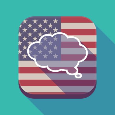 Uzun gölge ABD app düğmesi komik bulut balon ile