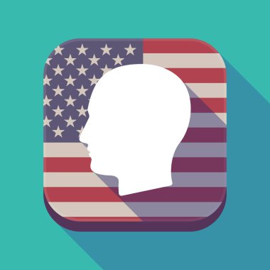 Uzun gölge ABD app düğmesini bir erkek başı