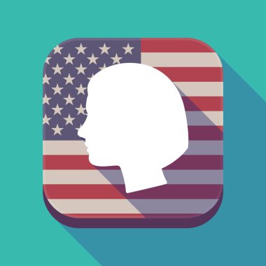 Uzun gölge ABD app düğmesini bir kadın kafa ile