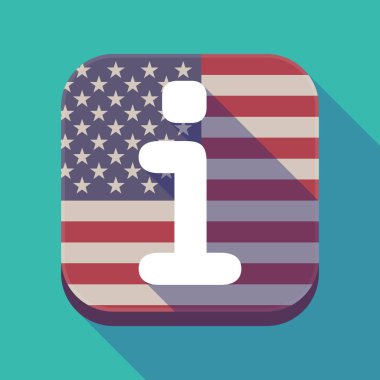 Uzun gölge ABD app düğmesini bilgi işareti