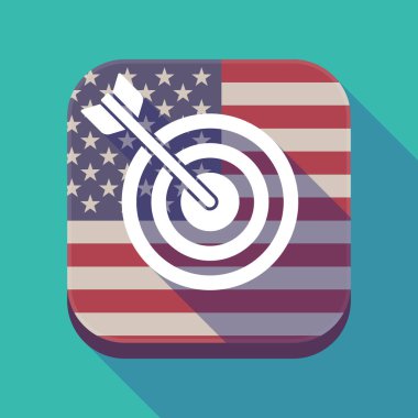 Uzun gölge ABD app düğmesini bir dart tahtası ile