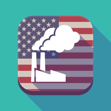 Uzun gölge ABD app düğmesini bir fabrika ile