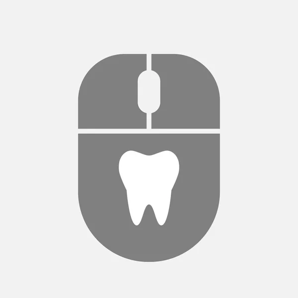 Bir diş izole bilgisayar fare — Stok Vektör