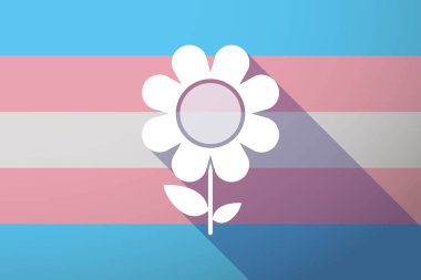 Uzun gölge transseksüel bayrak çiçek