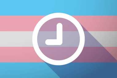 Uzun bir saat ile gölge transseksüel bayrak