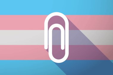 Uzun gölge transseksüel bayrağı ile bir klip