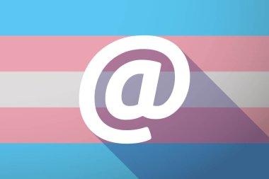Uzun gölge transseksüel bayrağı ile bir işareti