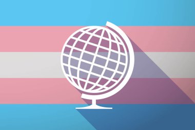 Uzun gölge transseksüel bayrak tablo dünya Küre