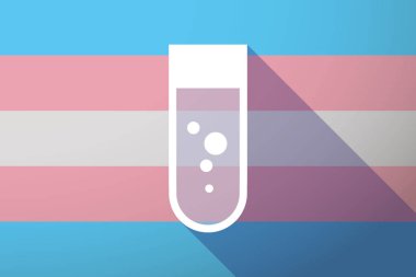 Uzun gölge transseksüel bayrağı ile kimyasal tüp bebek