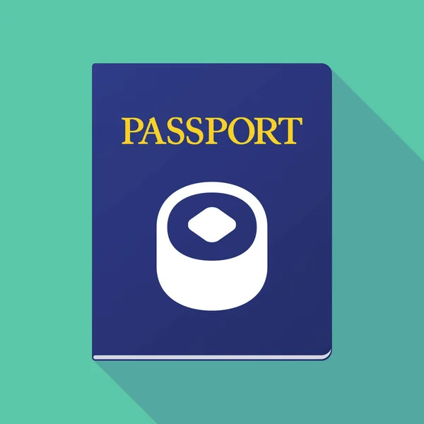 Довгий паспорт тіней з шматочком суші — стоковий вектор