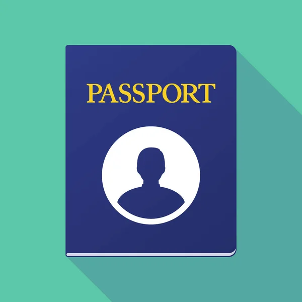 Μεγάλη σκιά διαβατήριο με αρσενικό avatar — Διανυσματικό Αρχείο