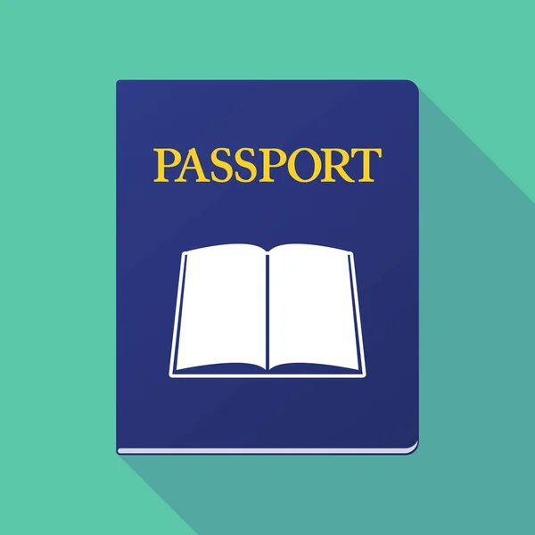 Long shadow passport with a book — Stock Vector