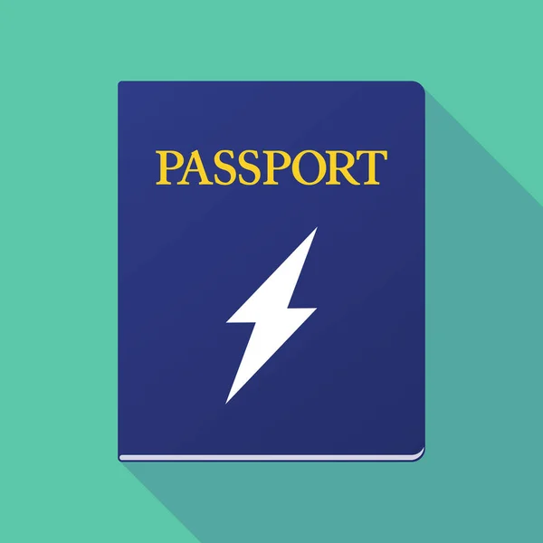 Passaporte de sombra longo com um relâmpago — Vetor de Stock