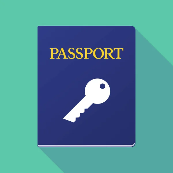 Длинный паспорт с ключом — стоковый вектор