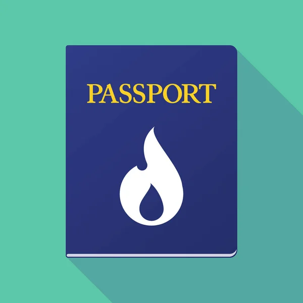 Pasaporte de sombra larga con llama — Vector de stock