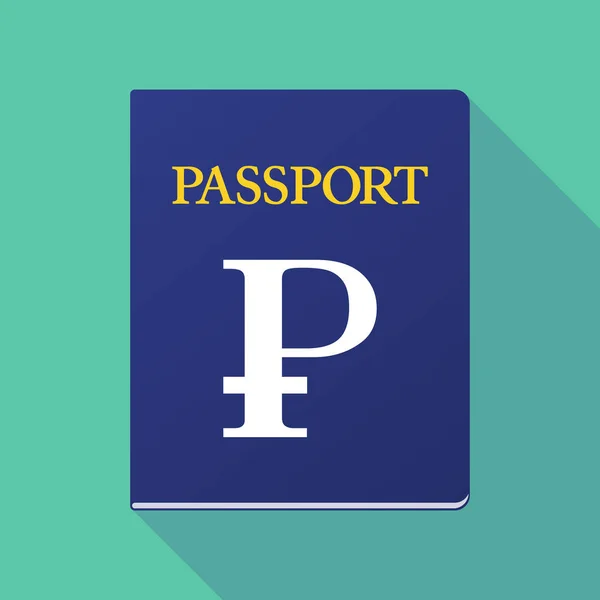 Длинный теневой паспорт с рублевым знаком — стоковый вектор