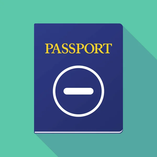 Długi cień paszport ze znakiem odejmowania — Wektor stockowy