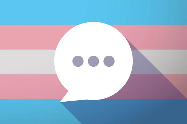 Langer Schatten Transgender-Flagge mit einem Comic-Ballon — Stockvektor