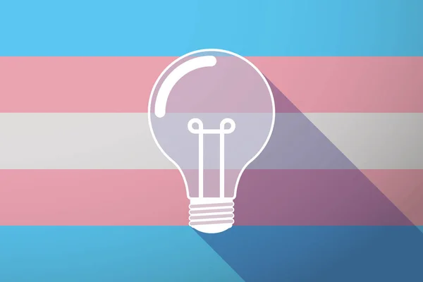 Длинный теневой флаг трансгендера с лампочкой — стоковый вектор