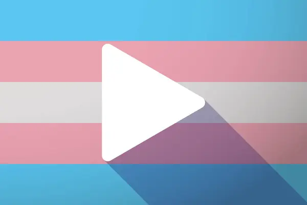 Длинный теневой флаг трансгендера с игровым знаком — стоковый вектор