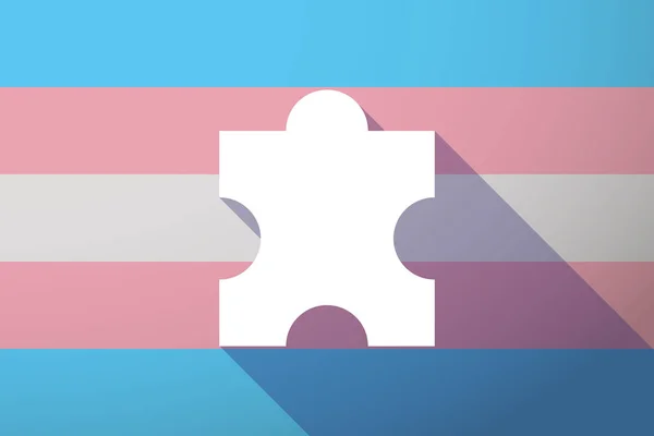 Bandera larga sombra transgénero con una pieza de puzzle — Archivo Imágenes Vectoriales