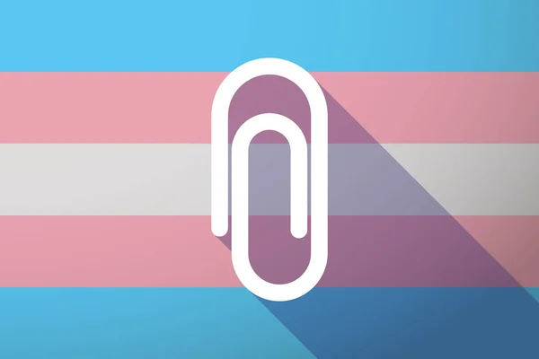 Длинный теневой флаг трансгендера с клипом — стоковый вектор