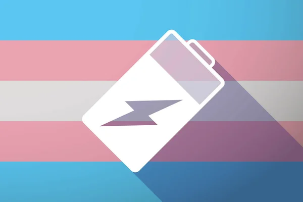 Bandera larga sombra transgénero con batería — Archivo Imágenes Vectoriales