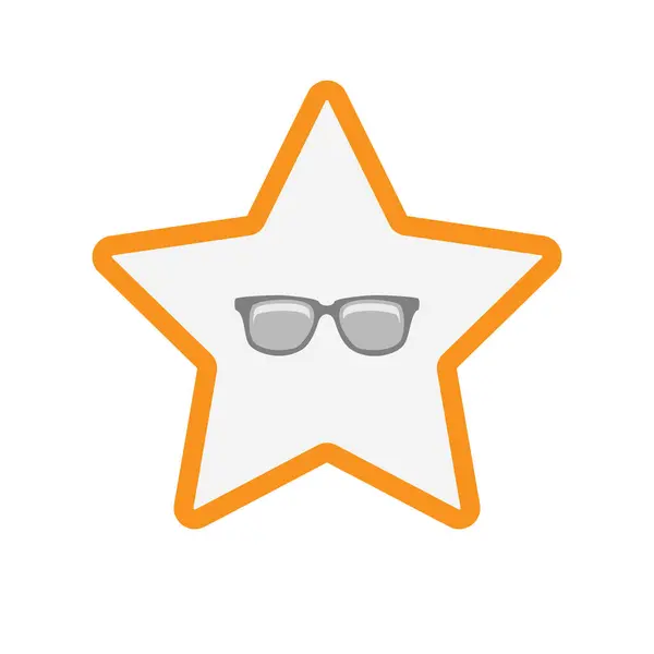 Étoile isolée avec des lunettes — Image vectorielle