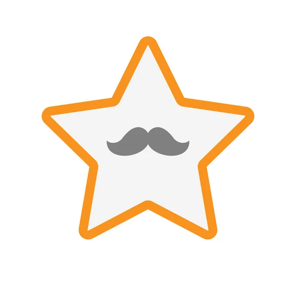 Isolated star with a moustache — Stock Vector