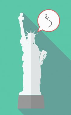 Ebola işareti ile libety uzun gölge heykeli