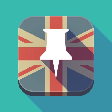 Uzun gölge düğmesine basılabilir bir iğneye ile