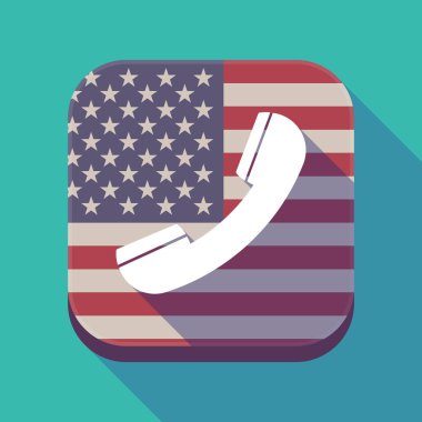 Uzun gölge ABD app düğmesi ile bir telefon