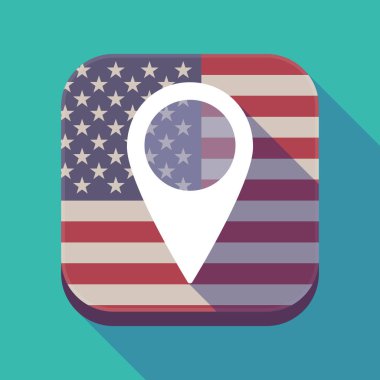 Uzun gölge ABD app düğmesini bir harita işareti ile
