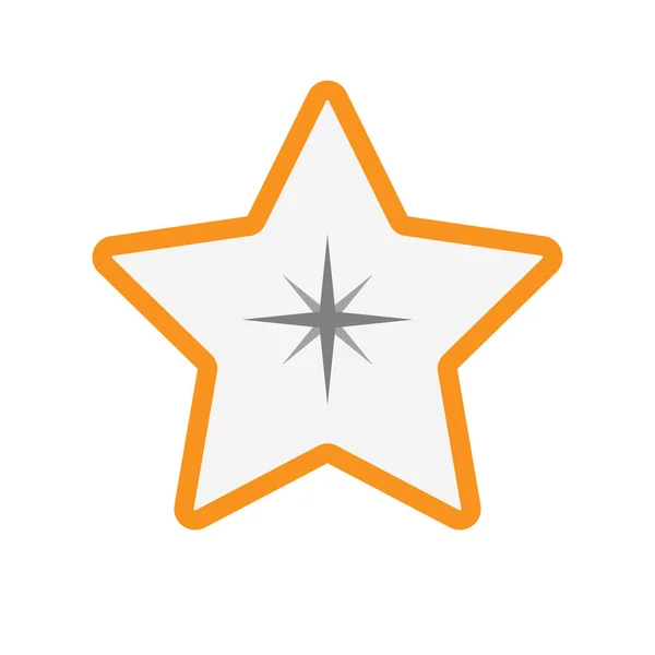 Απομονωμένο αστέρι με μια λάμψη — Διανυσματικό Αρχείο