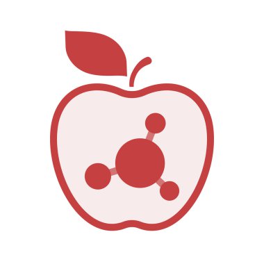 Birbirine bağlı net işareti ile izole elma 