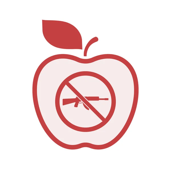 Geïsoleerde appel met een geweer in een niet toegestane signaal — Stockvector