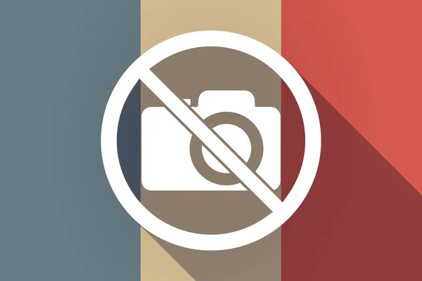 Long shadow France flag with  a photo camera  in a not allowed s — Stock Vector