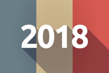 Uzun gölge Fransa bayrağı ile sayı 2018