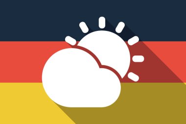 Uzun gölge güneş bir bulutun parlayan ile Almanya bayrağı