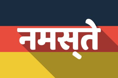 Hintçe langu Hello metnini uzun gölge Almanya bayrağı