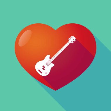 Uzun gölge kalp dört dize elektrik bas gitar