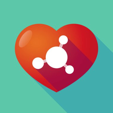 Uzun gölge kalp birbirine bağlı net işareti 