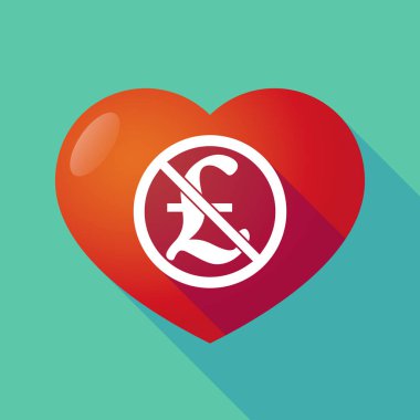 Uzun gölge kalp bir değil bir sayı işareti ile sinyal izin 