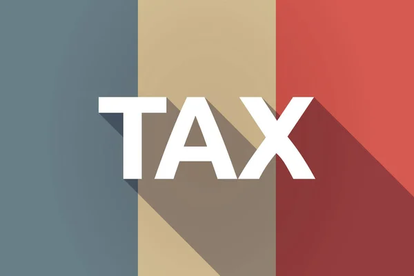 Bandera larga sombra Francia con el texto TAX — Vector de stock