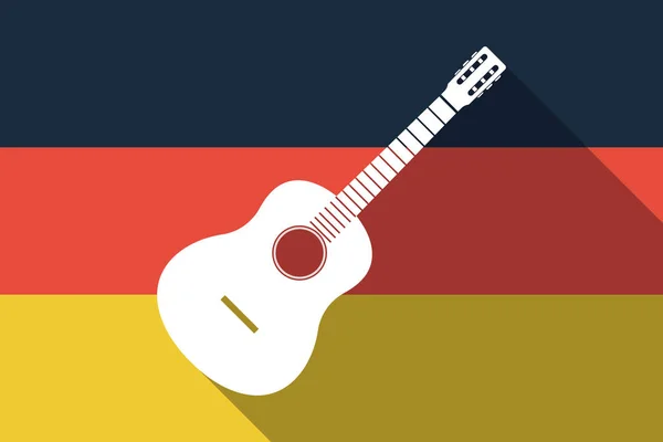 Bandera de Alemania de sombra larga con una guitarra acústica de seis cuerdas — Archivo Imágenes Vectoriales