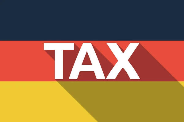 Ombre longue drapeau Allemagne avec le texte TAX — Image vectorielle